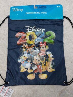 2/$19 Disney 2022 Mickey Mouse and Characters Drawstring Tote Bag